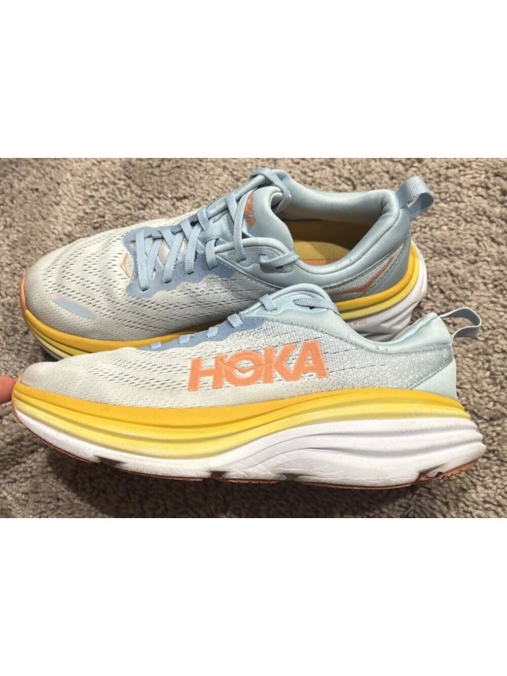 Nice! Hoka Bondi 8 Womens Size 8 B Summer Song Blue Country Air Sneakers